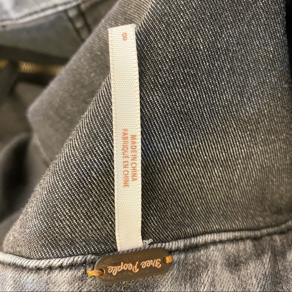 Free People This Way or That Gray Zip Up Denim Mini Skirt 8 - Picture 6 of 9